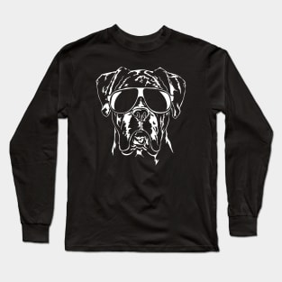 Funny Boxer Dog sunglasses cool dog gift Long Sleeve T-Shirt